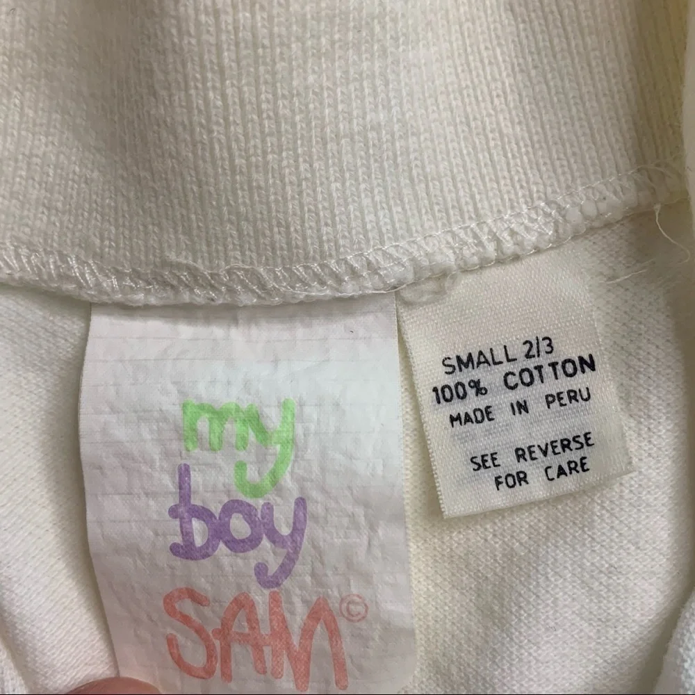 Vintage My Boy Sam classic Car Polo shirt & Matching Denim vest toddler 2T